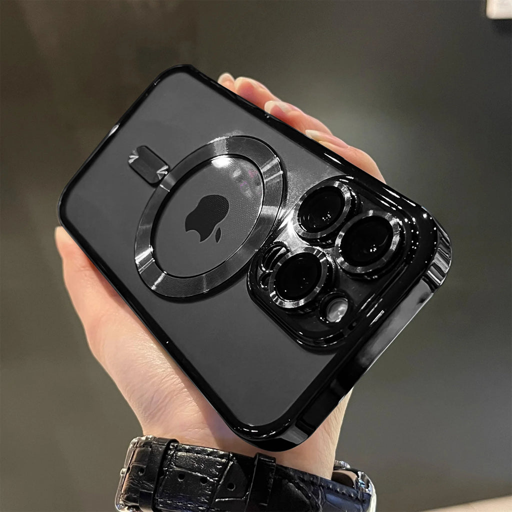 Luxury Magnetic Plating Clear Case For Magsafe Wireless Charging iPhone 11 12 13 14 15 16 17 Pro Max Air Plus Shockproof Cover