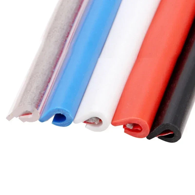 5M Car Door Edge Scratch Protector Strip Auto U Type Rubber Moulding Trim Protection Side Adhesive Sealing Guard Sticker